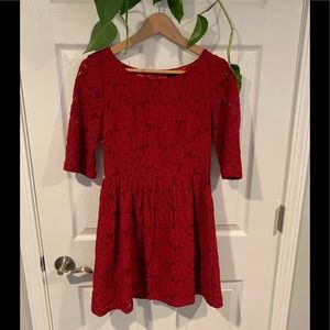 Kensie red lace dress